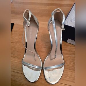 Stuart Weitzman Nudistsong Tin Glass Sandals Sz 9